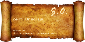 Zehr Orsolya névjegykártya